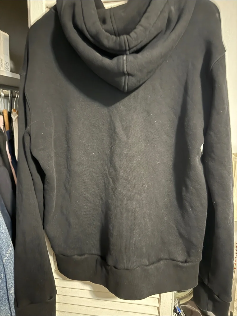 Gucci Black Hoodie with Yellow Logo and Green-Red Web Stripe